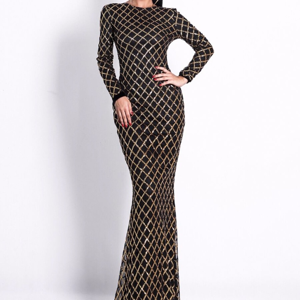 Missord Zip Back Mermaid Hem Sequin Maxi Dress